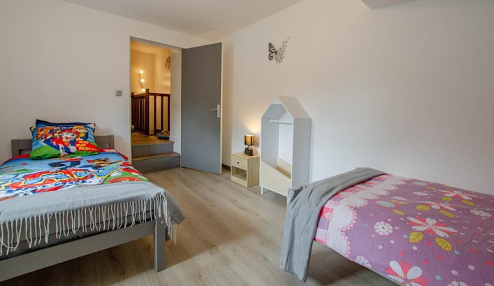 Chambre twin à l'étage