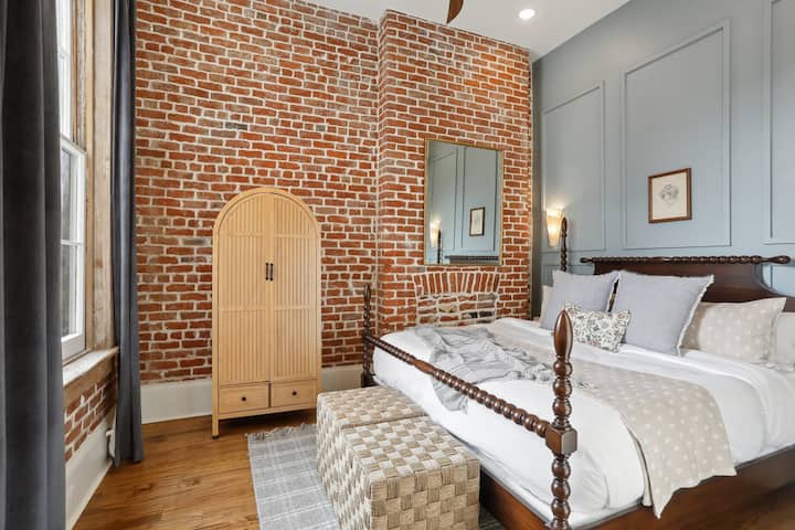 Bedroom 3 | King Bed with Ensuite Bathroom and Balcony Access | Second Floor