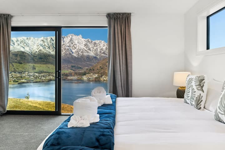 Enjoy stunning views of The Remarkables from the comfort of your bed.