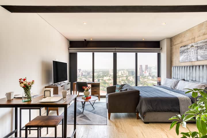 Chic Anzures Suite | Kitchen | Full Bath - Mexico City