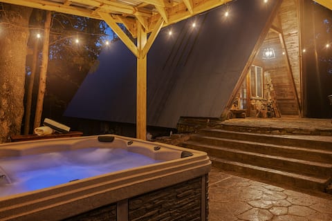 Secluded Cabin with Hot Tub, Firepit