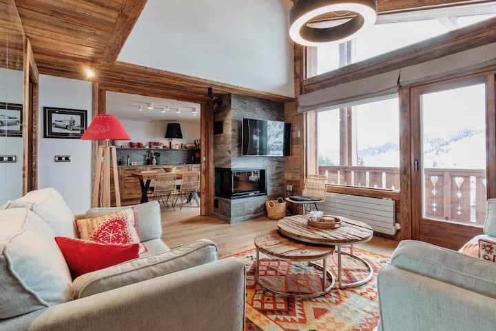 Les Mésanges  Vue & Charme Au Cœur De Megève - 메줴브