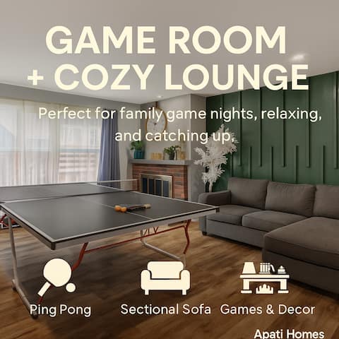 Family Home, Game Room & Huge Yard, Airport 8 Min