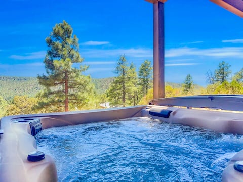 Luxury Cabin Vibes | Hot Tub, Sunset Deck + Views
