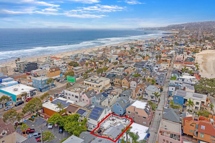 Mission Beach 2BR, HUGE Roof Deck, Garage, W/D