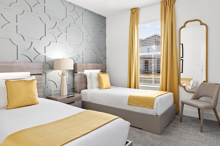 Vilë me 5 dhoma gjumi - Dhoma e gjumit 2, krevat dopio