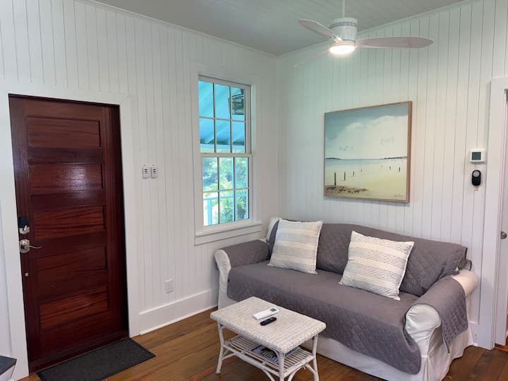 Pull out sofa for occasional guests.