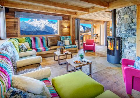 Alpine break with pool,  jacuzzi and sauna