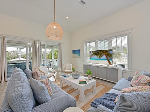 Popular Airbnb listing: Rooftop~Water Slide, Heated Pool/Spa! 9 Bedrooms! in Bradenton Beach
