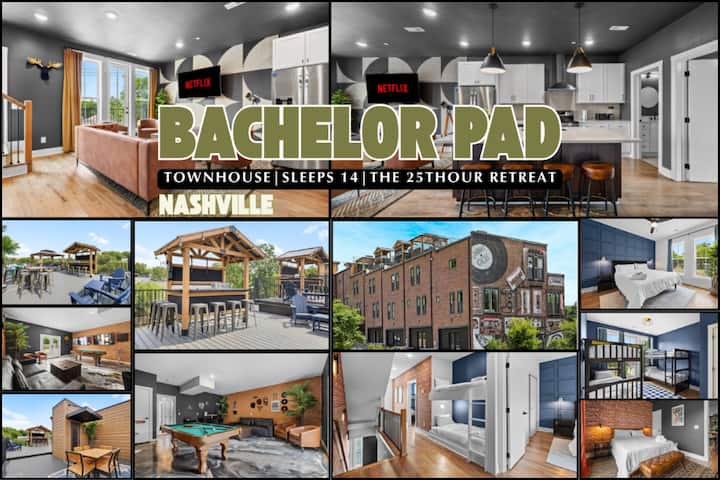 Spacious 4br Bachelor Retreat-game Room & Rooftop! - Nashville, TN