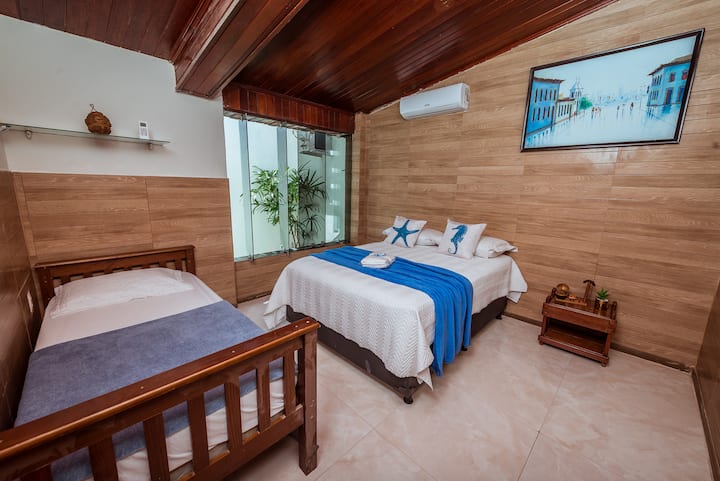 Quarto ideal para relaxar, com charme e comodidade em cada detalhe