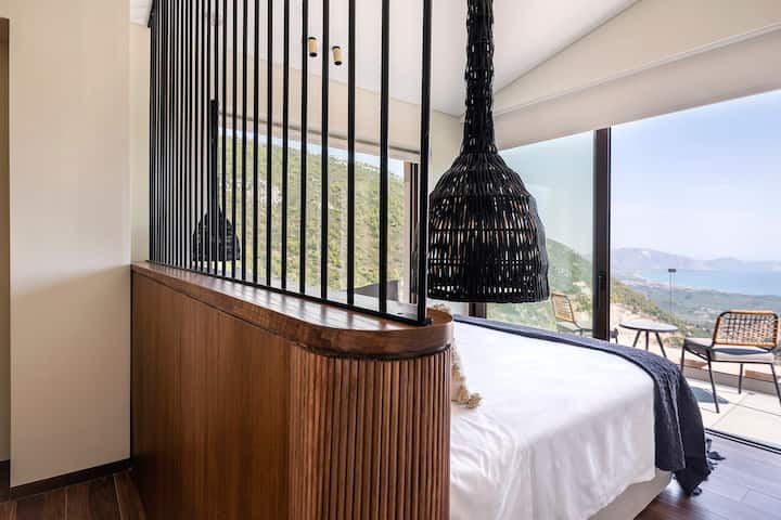 El dormitorio principal (dormitorio 2), doble, con sus magníficas vistas.