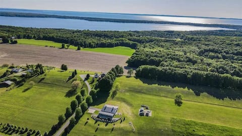 Sleeps 13, Soak in hot tub overlooking Torch Lake