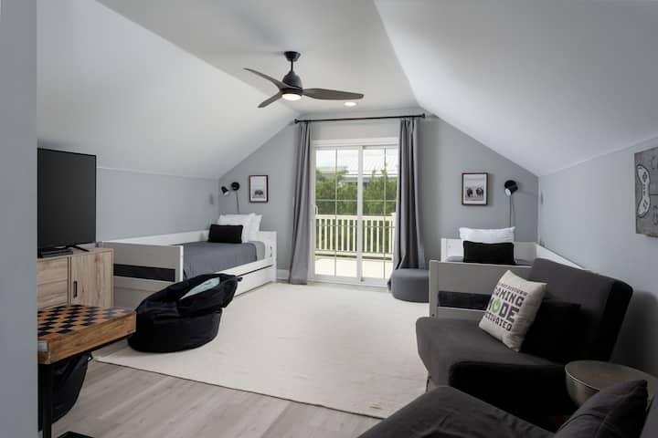 Habitaciones de huéspedes en el piso de arriba