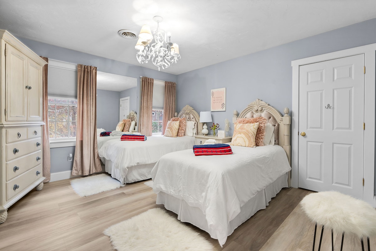 Bedroom #2 features two twin beds, each prepared with fresh linens for your convenience.
