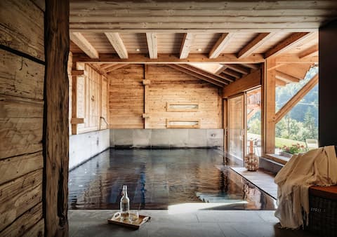 Enjoy the pool with a mountain view