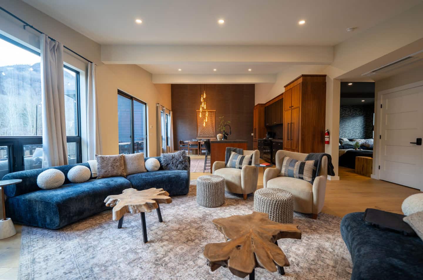 Open-concept living, kitchen, and dining