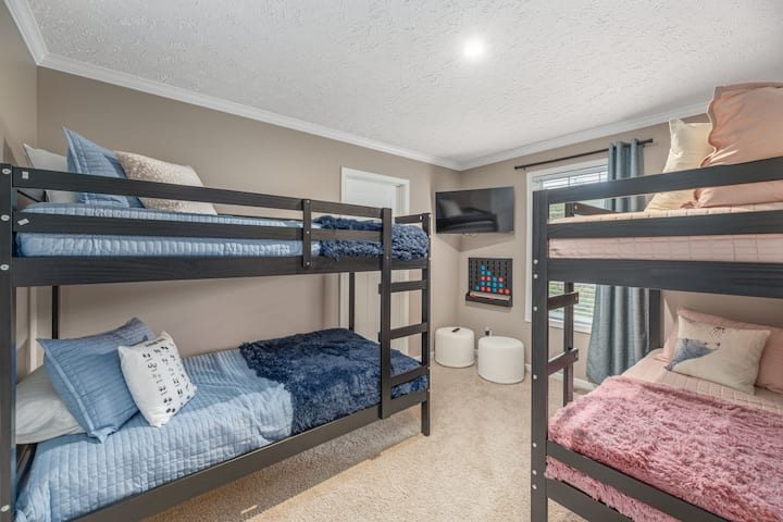 Dormitorio con literas para cuatro
