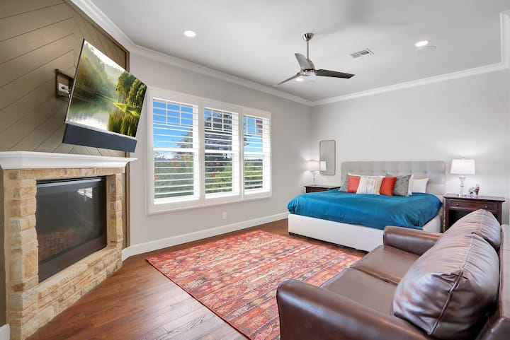 Comfortable master bedroom with a king bed