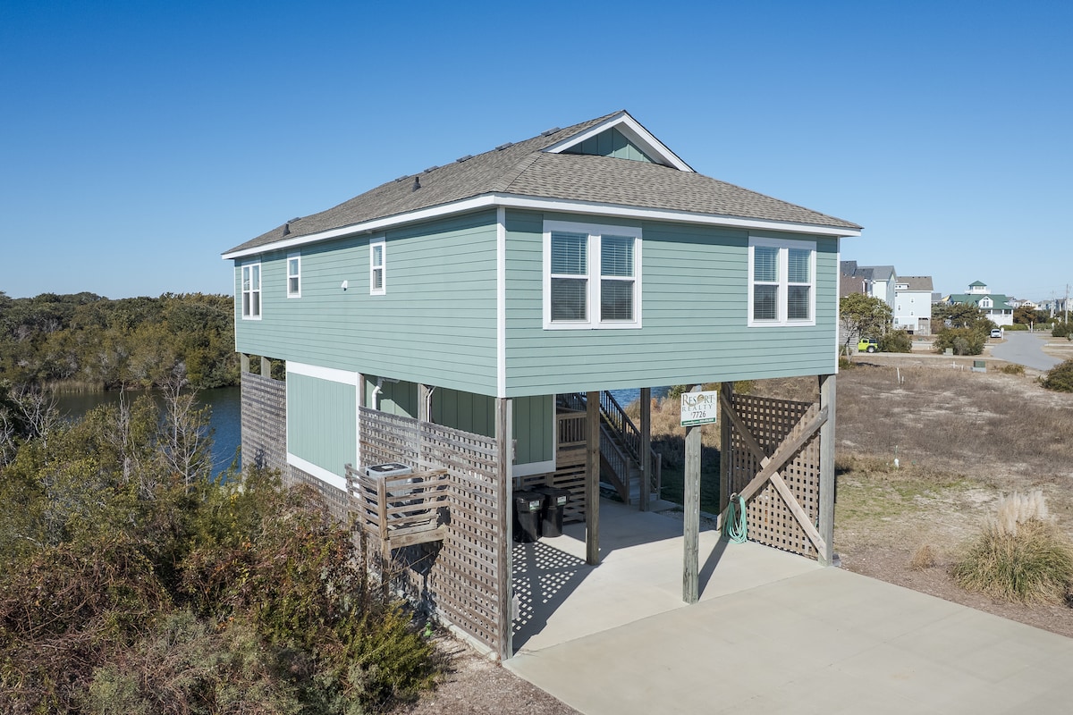 Avon OBX Canalfront | Hot Tub & Pool Access