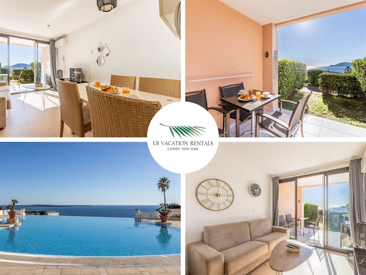 Bright 1-bedroom Sea & Mountain View Min. From Bea - Cannes