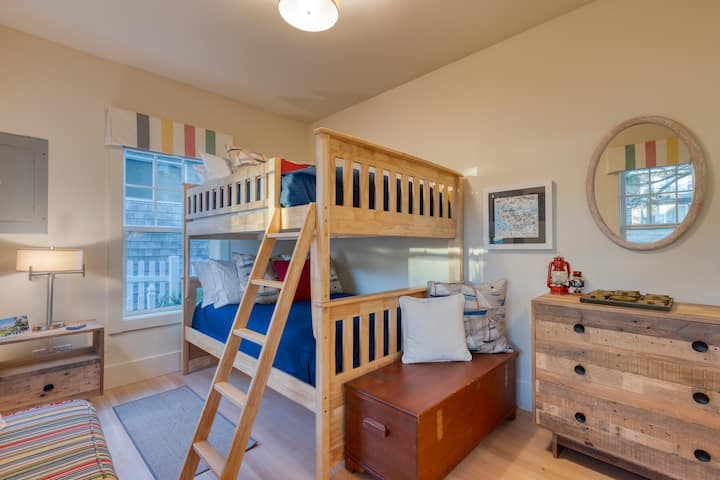 Bedroom 4 features a full-over-full bunk bed.