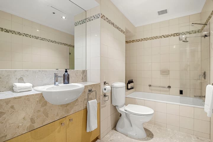 Your well equipped and spacious bathroom.