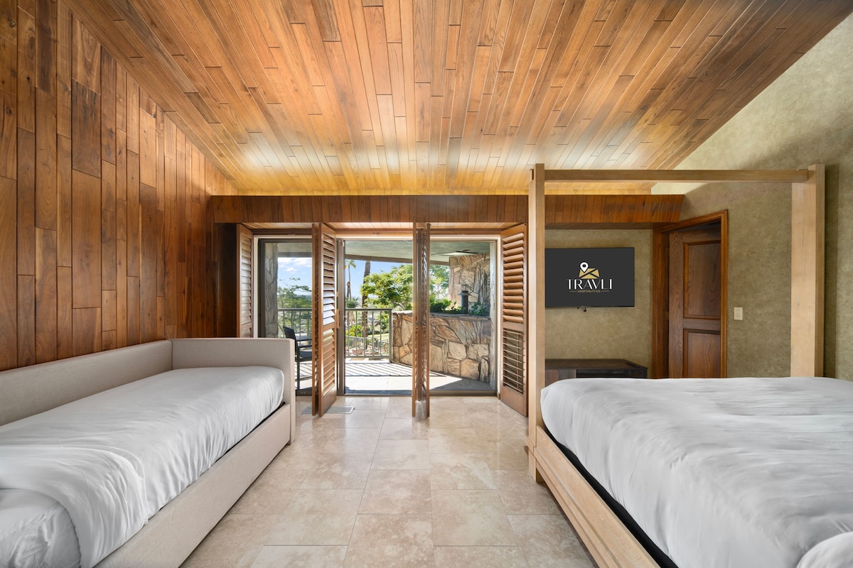 جناح الضيوف 4 مع سرير كينج وسرير مزدوج/سرير مزدوج قابل للسحب، وتلفزيون ذكي وإطلالة على المدينة بالإضافة إلى حمام داخلي كامل