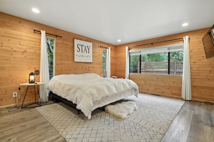 Interiores, cama, muebles, decoración del hogar, lámpara