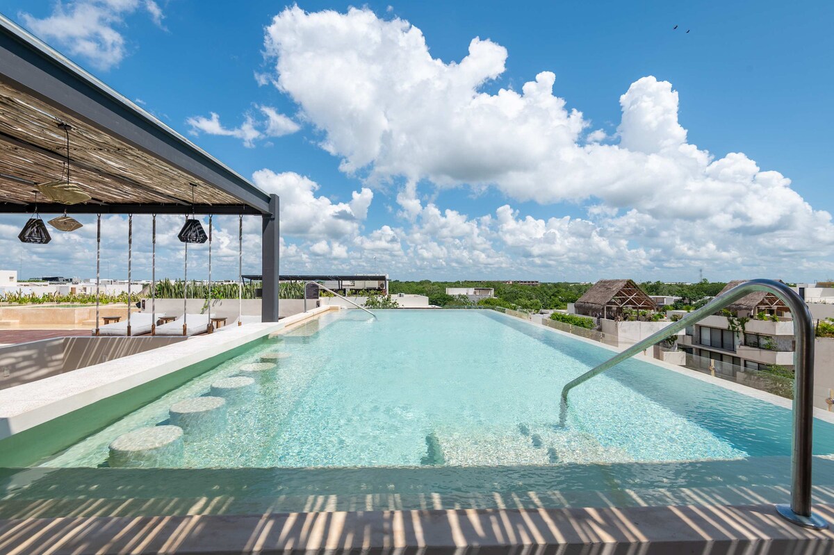 Retraite moderne avec jardin privé et jacuzzi - Condos à louer à Tulum ...