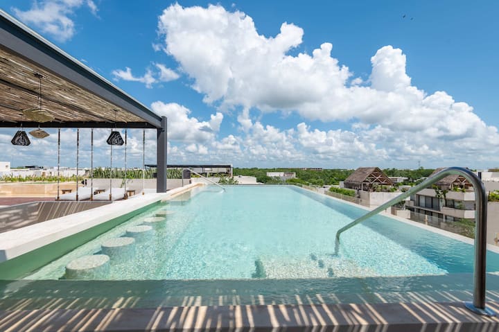 Retraite moderne avec jardin privé et jacuzzi - Condos à louer à Tulum ...