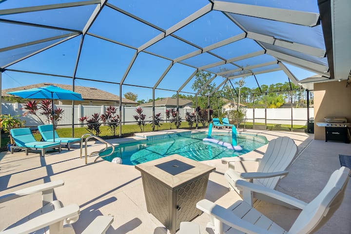5br Pool Retreat With Lanai, Fire Pit & Bikes - Palm Coast, FL