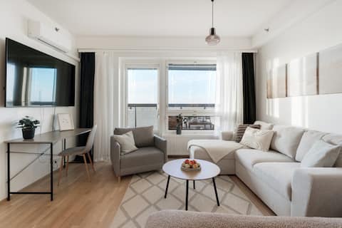 Top Airbnb: 1 BR apartment For 6 | Sauna | Nokia Arena in Kalevanharju