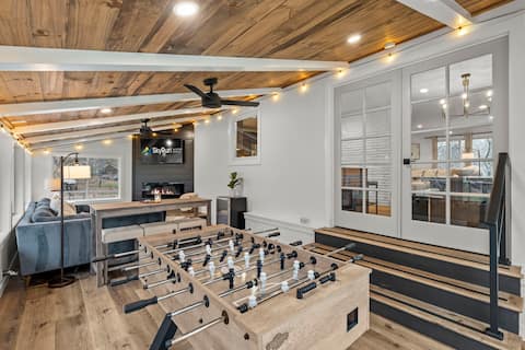 Modern Retreat with Game Porch & Fenced Yard