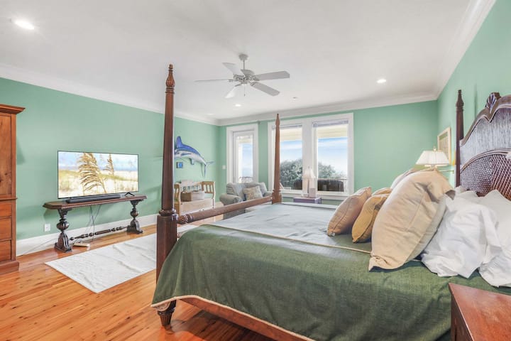 La suite Green Room, accès au balcon et salle de bain privée