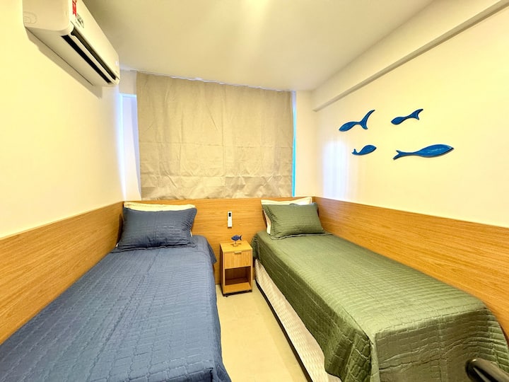 Jednolôžkové postele, klimatizovaná izba 