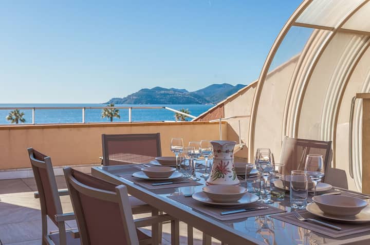 Dream Rooftop - Terrasse Vue Mer, Piscine, Garage - Cannes