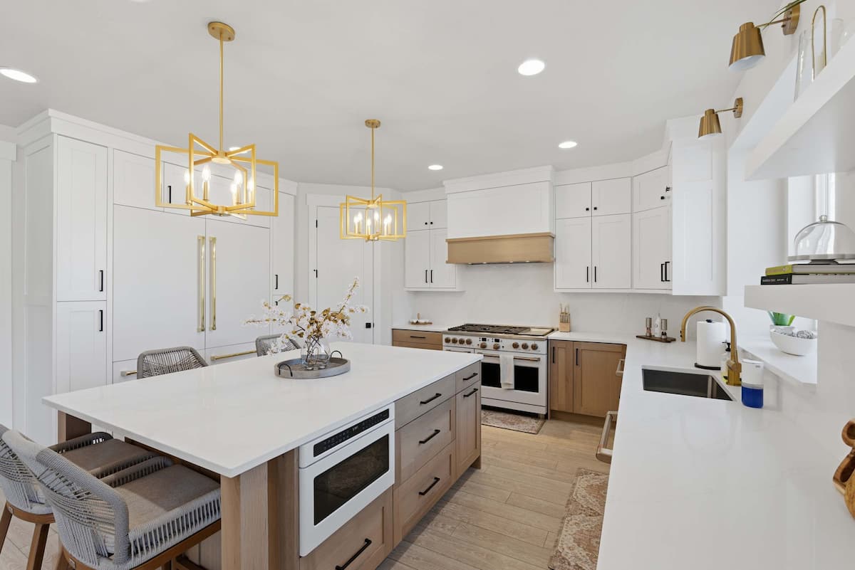 Main floor chef's kitchen with island