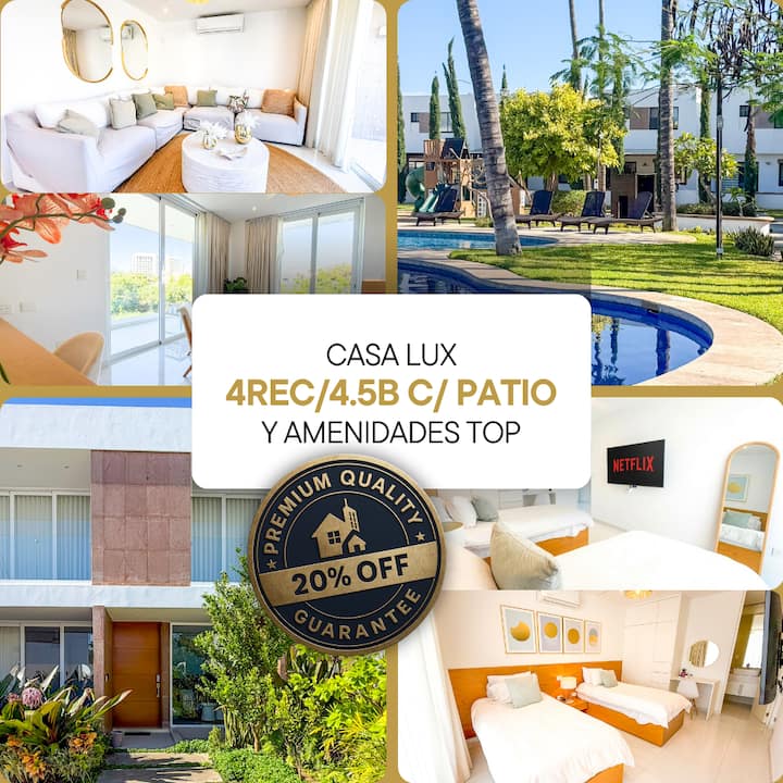 Casa De Lujo 4rec/4.5b C/ Patio Y Amenidades Top - Mazatlán
