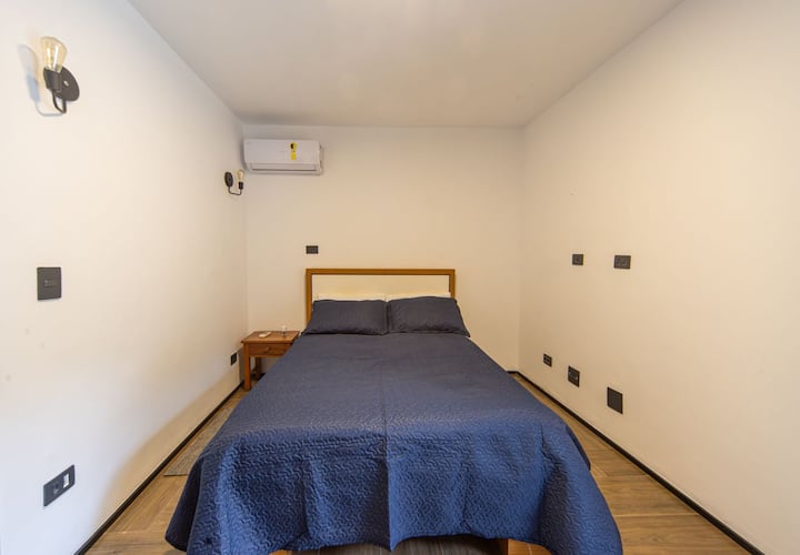 Quarto climatizado e aconchegante