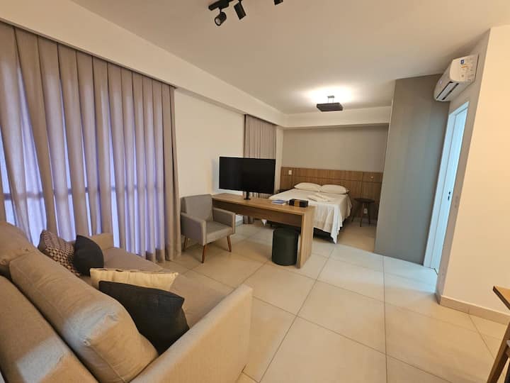 Studio Charmoso Em Andar Alto | Apogeo - Ribeirão Preto