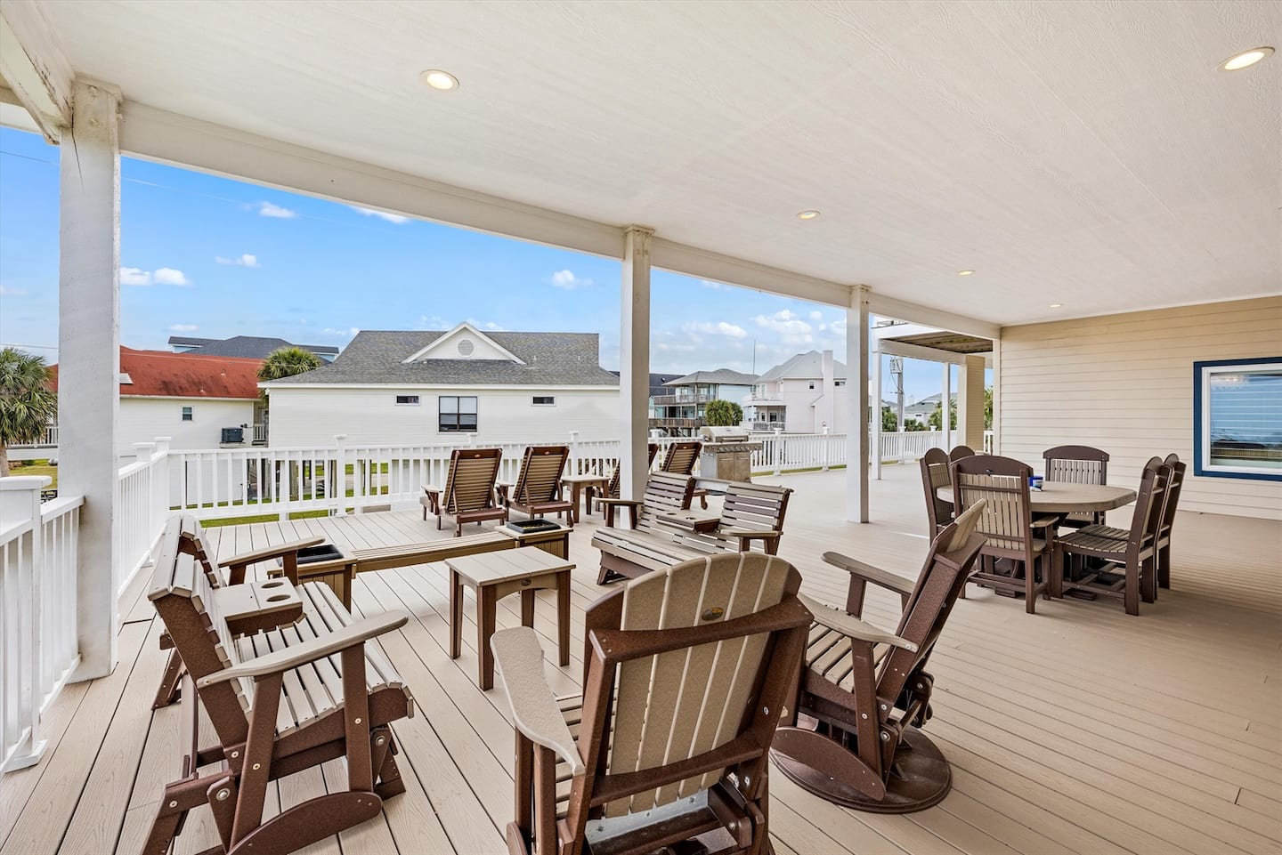 Deck space made for sunsets and stories.