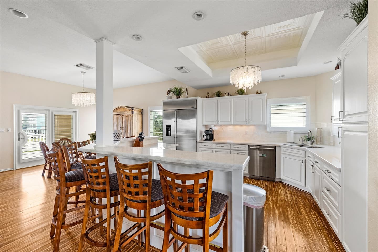 Bright, breezy space to relax after beach days.