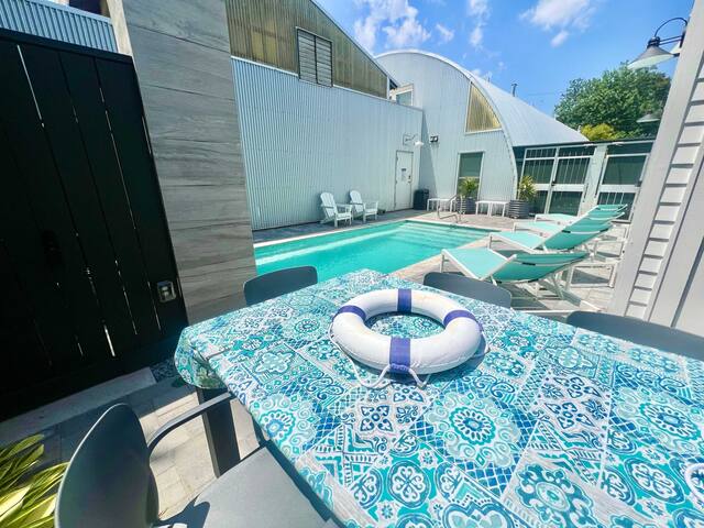 The Moon – Quonset Hut Vacation Rental Heated Pool gallery image 4