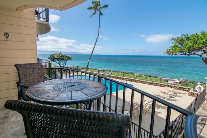 Private Oceanfront Lanai With Front Row Sea Views - Kapalua Bay Beach, HI