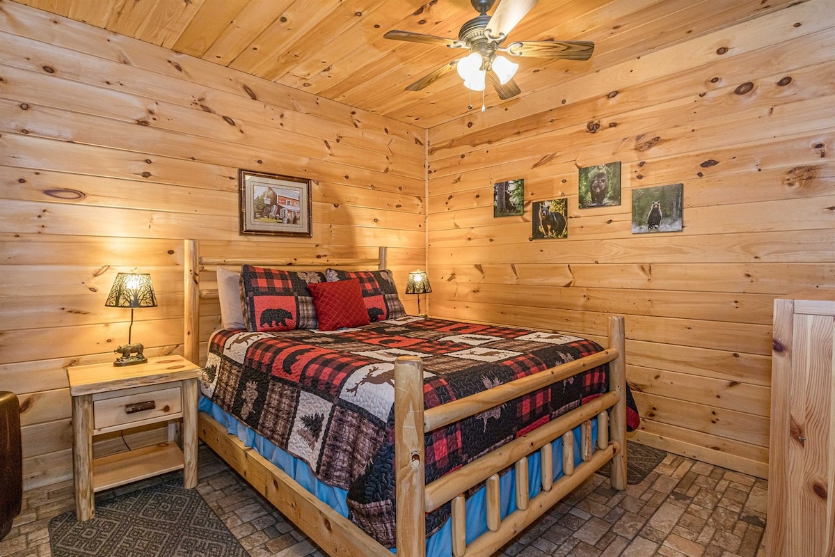 3rd Basement Level Queen Log Bedroom