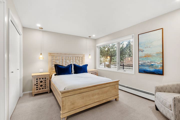 The secondary queen bedroom has plenty of storage space and room