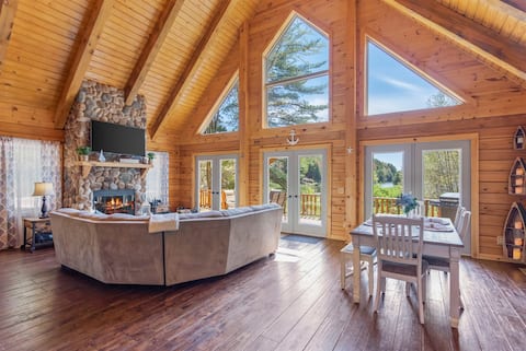 Lake LaFever Log Estate Luxury Lakefront w Boats
