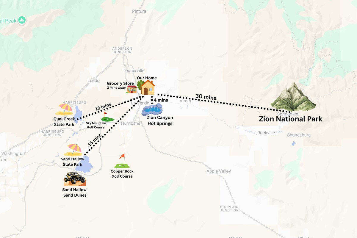 Popular Airbnb listing: Near Zion • Sunset Views • Sleeps 8 • Fire Pit in La Verkin