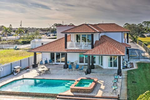 Riverfront Titusville Home w/ Pool + Pickleball!